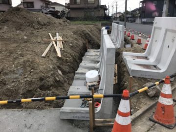 名古屋市港区Ｉ様　擁壁工事　コンクリート二次製品　Ｌ字型擁壁